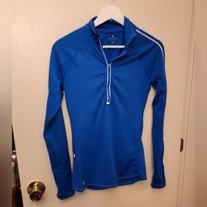 Athleta Half Zip Long Sleeve Reflective Running Top - XS Cobalt Blue